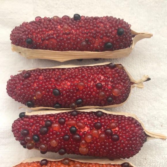 Mini Beaded Corn on The Cob Bowl Fillers Thanksgiving Table Scatter Decor 6pc 4" - Picture 3 of 6